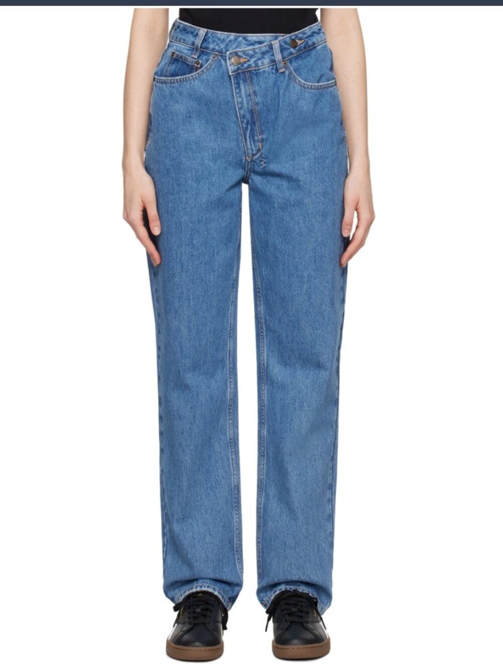 KSUBI 100% Cotton Relax Heritage‎ Straight Leg Asymmetric Zip Blue Jeans 26
